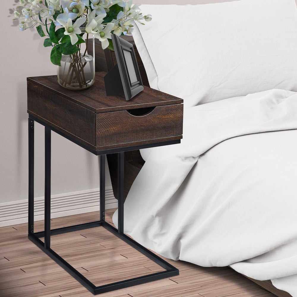 Sarantino C-Shaped Drawer Side Table