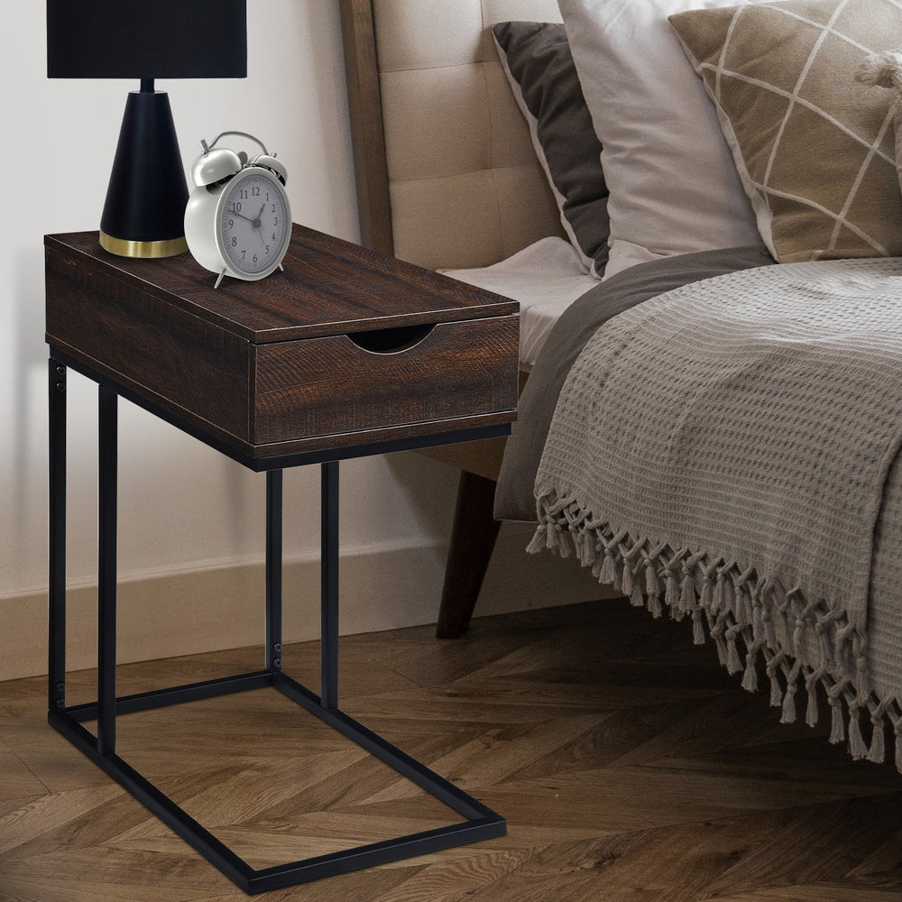 Sarantino C-Shaped Drawer Side Table