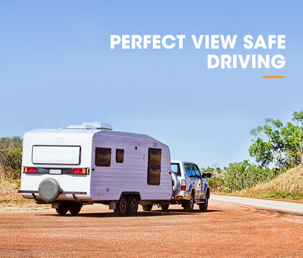 San Hima Pair Towing Mirrors Universal Multi Fit Clamp On 4X4 Caravan Trailer