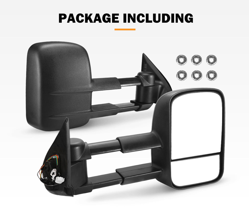 Pair Extendable Towing Side Mirrors suits Mitsubishi Triton MQ/MR 2015 - current