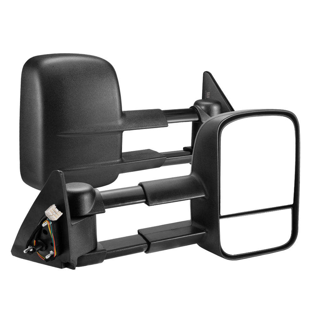 San Hima Pair Extendable Towing Mirrors For Toyota Landcruiser 100 Series 1998-2007 Black