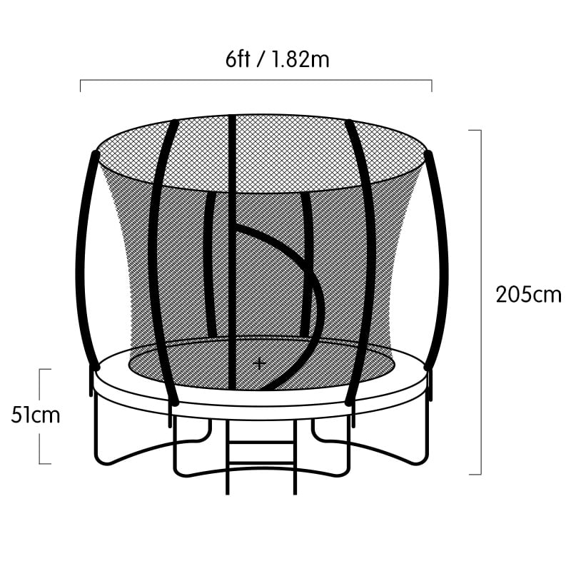 Kahuna 6ft Classic Trampoline with Basketball Set - Rainbow