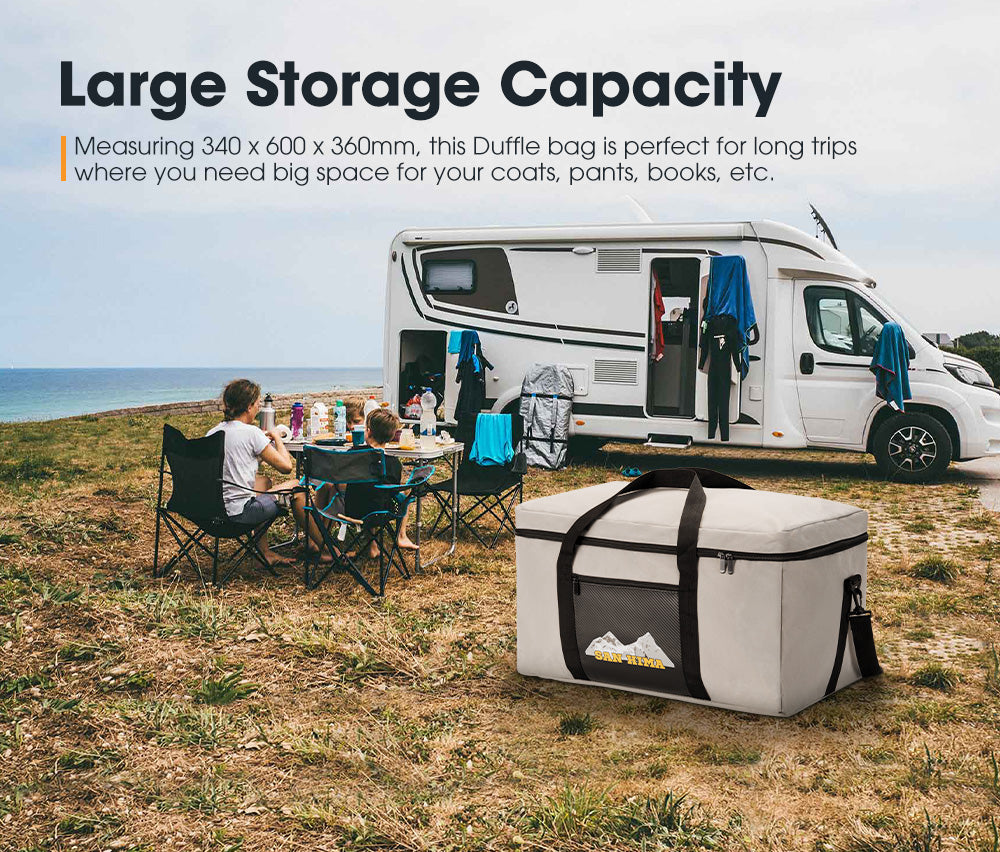 San Hima Canvas Travel Bag 70L BBQ Storage Bag Water Resistant Outdoor Camping