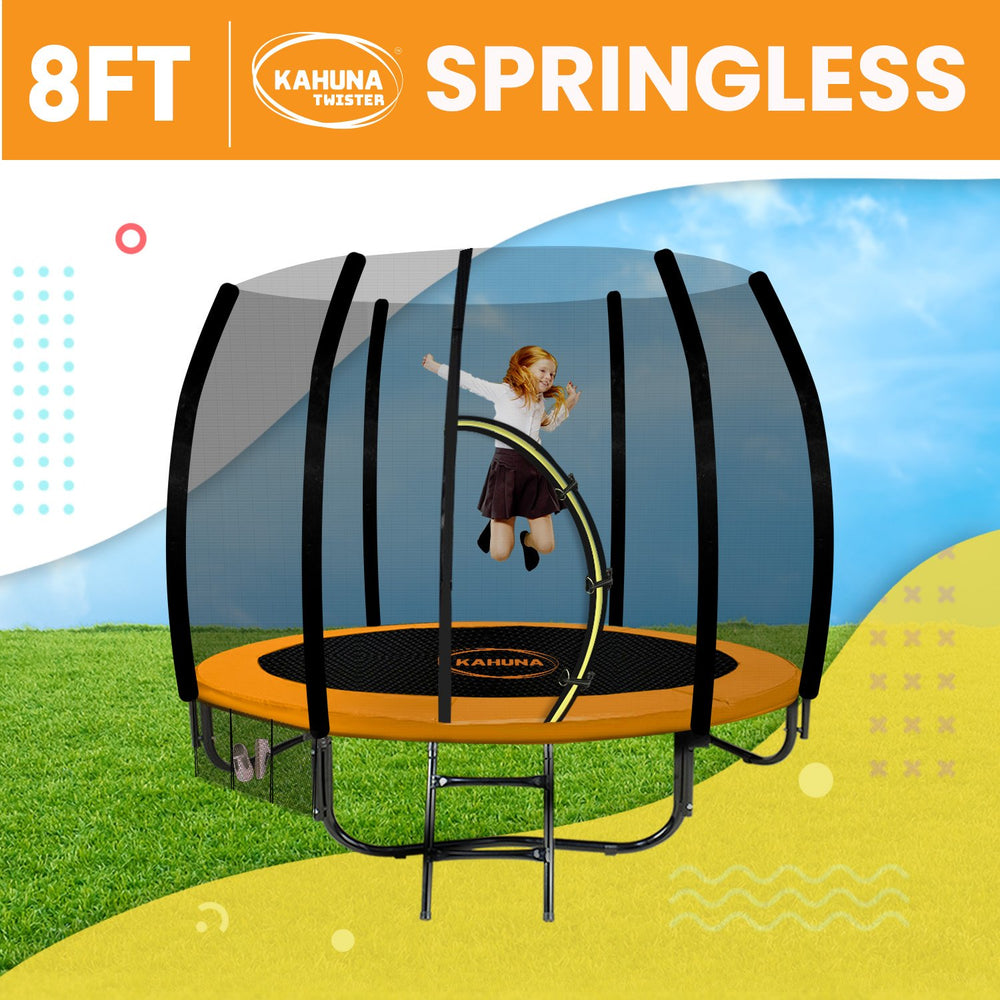 Kahuna Twister 8ft Springless Trampoline - Orange