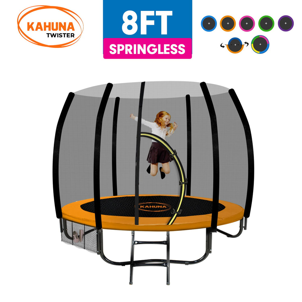 Kahuna Twister 8ft Springless Trampoline - Orange