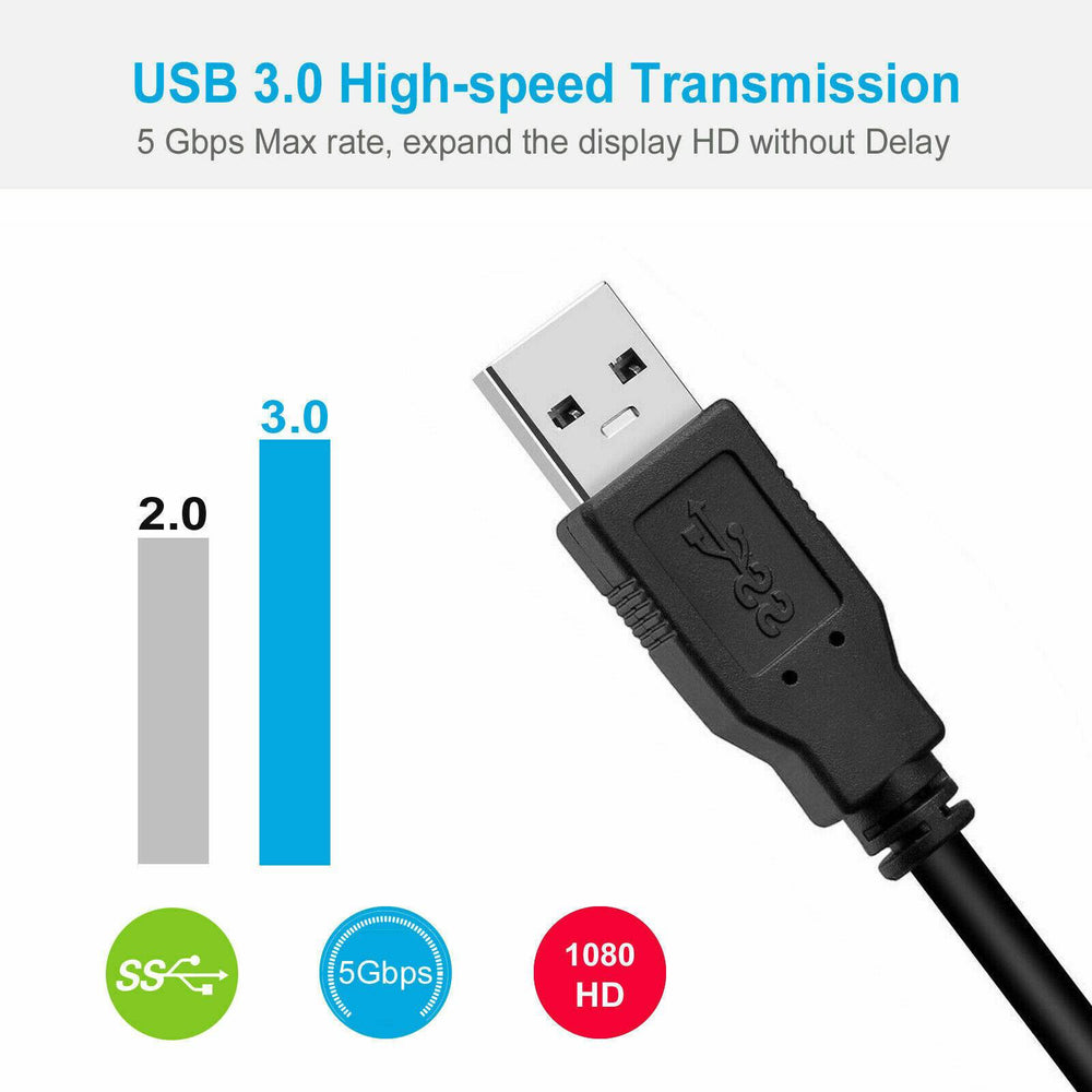 USB 3.0 Male to HDMI Female Adapter Converter Cable for Windows HD 1080