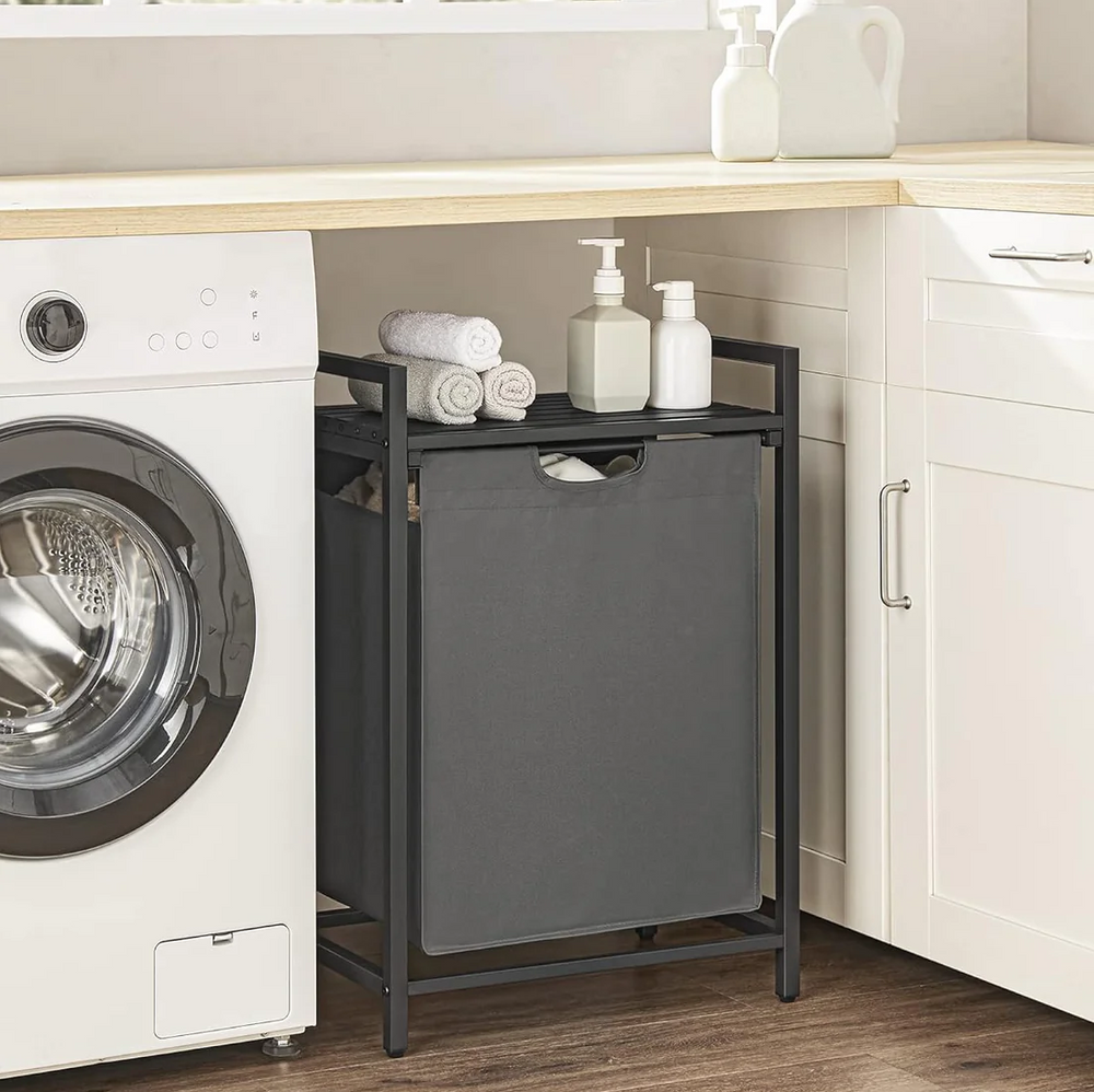 Vasagle Laundry Basket Hamper Large Washing Clothes Storage 1 Sections - Gray