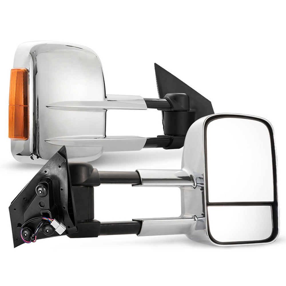 Pair Towing Mirrors Chrome Mazda BT-50 2012 to Mid-Year 2020