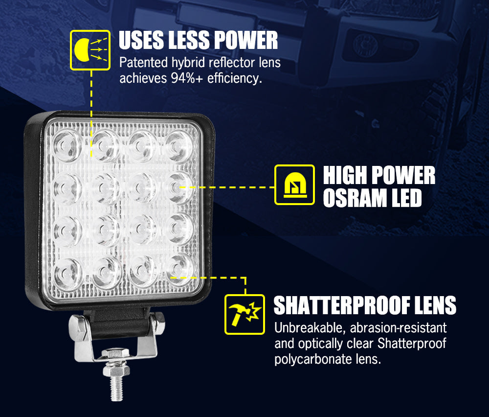 Lightfox 4inch Led Work Light 1 LUX @ 128M IP68 6501 - 7000 lm