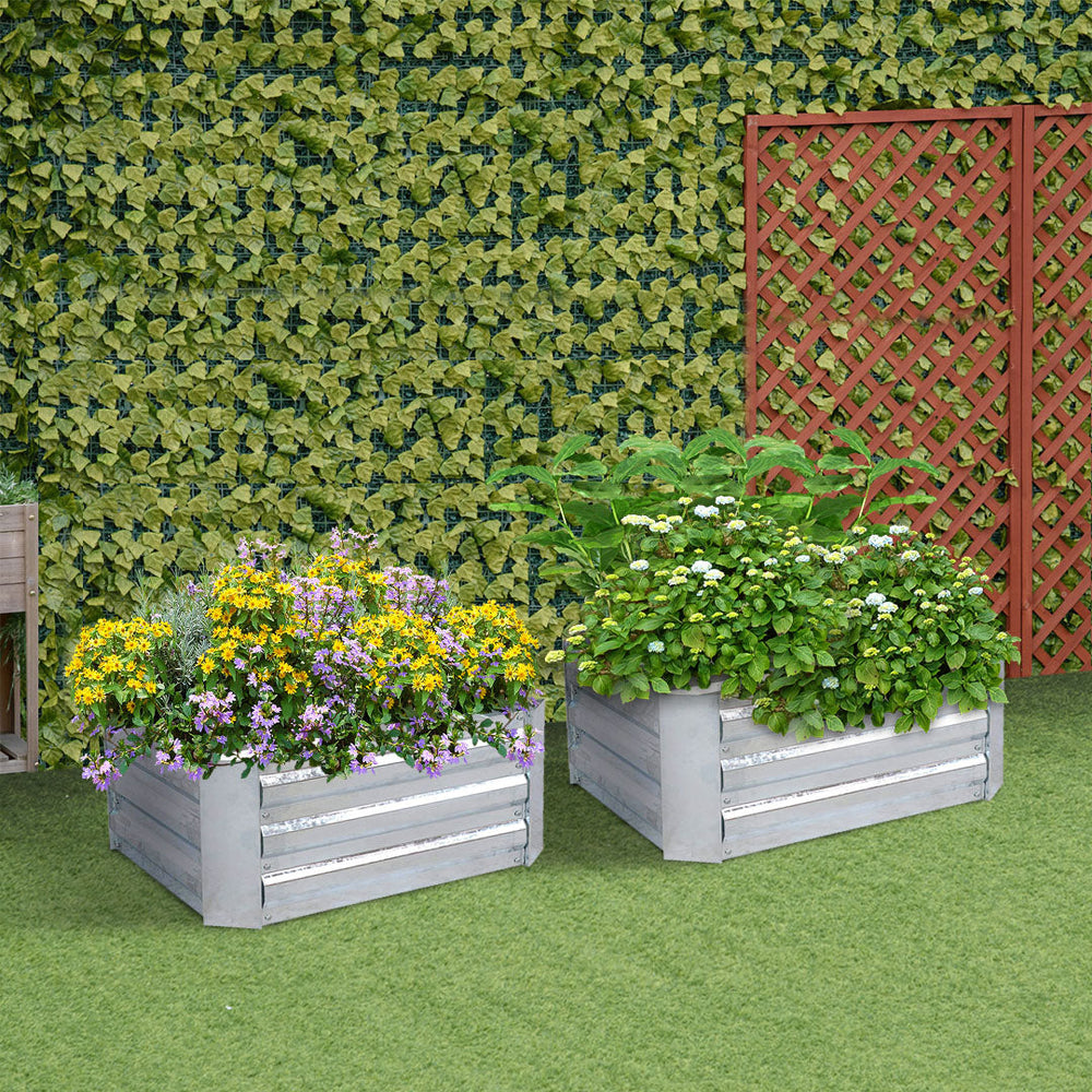 SOGA 60cm Hexagon Shape Galvanised Raised Garden Bed Vegetable Herb Flower Outdoor Planter Box