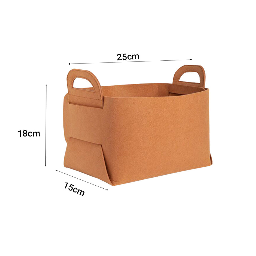 SOGA Medium Coffee Foldable Felt Storage Portable Collapsible Bag Home Office Foldable Organiser with Carry Handles