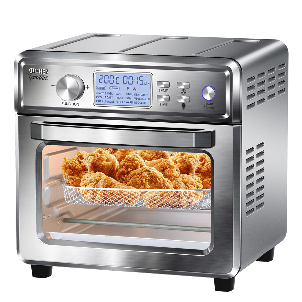 Kitchen Couture Air Fryer 24 Litre Stainless Steel Multifunctional LCD Display 24 Litre Silver