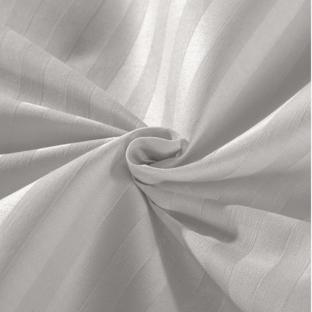 Kensington 1200 Thread Count 100% Cotton Sheet Set Stripe Hotel Grade Super King Grey