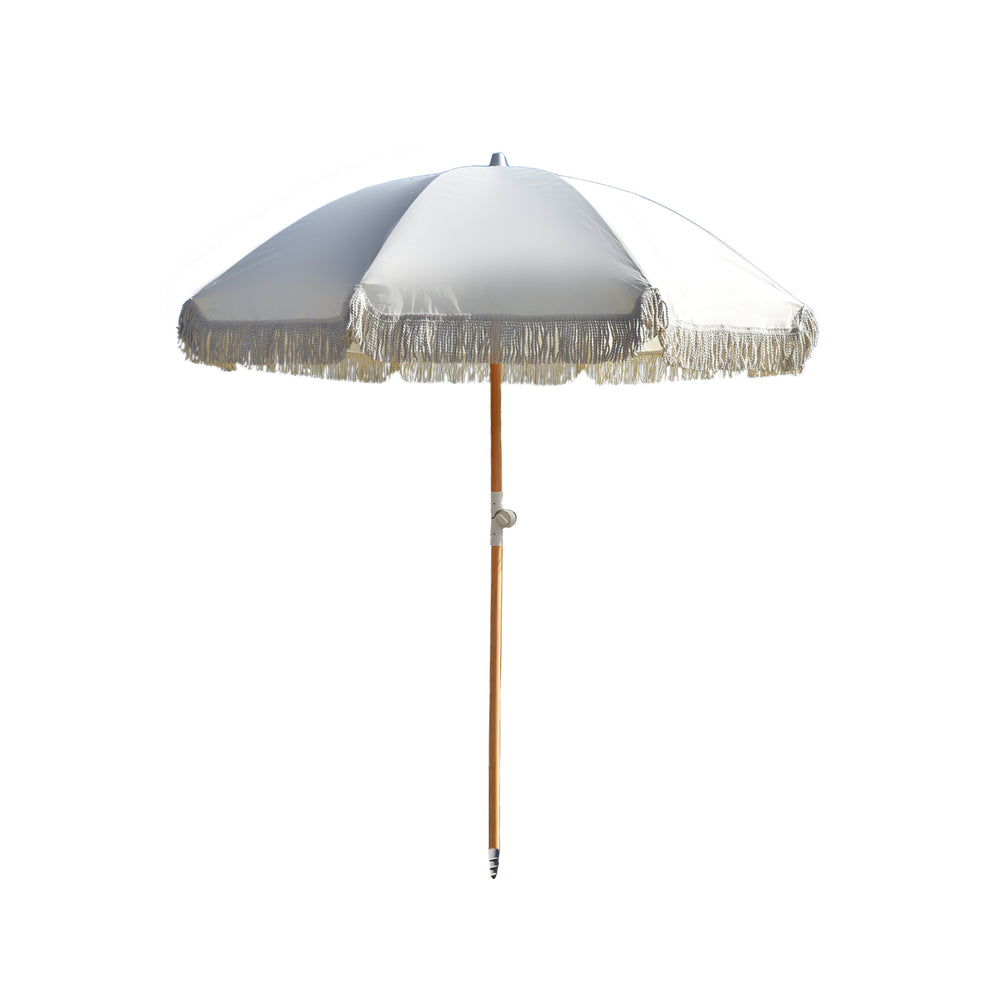 Havana Outdoors Beach Umbrella Portable 2 Metre Fringed Garden Sun Shade Shelter One Size Natural