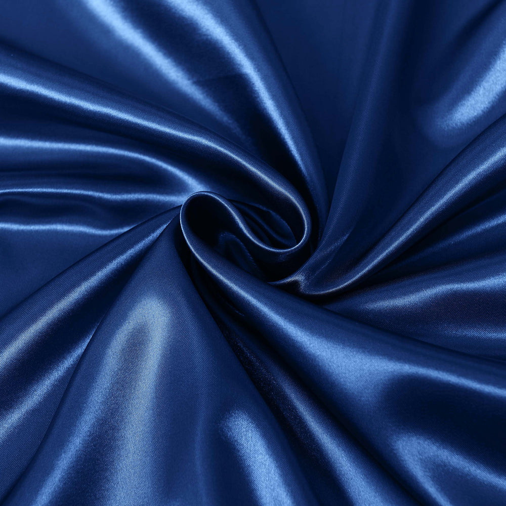 Royal Comfort Satin Sheet Set 3 Piece Fitted Sheet Pillowcase Soft Silky Smooth Queen Navy Blue