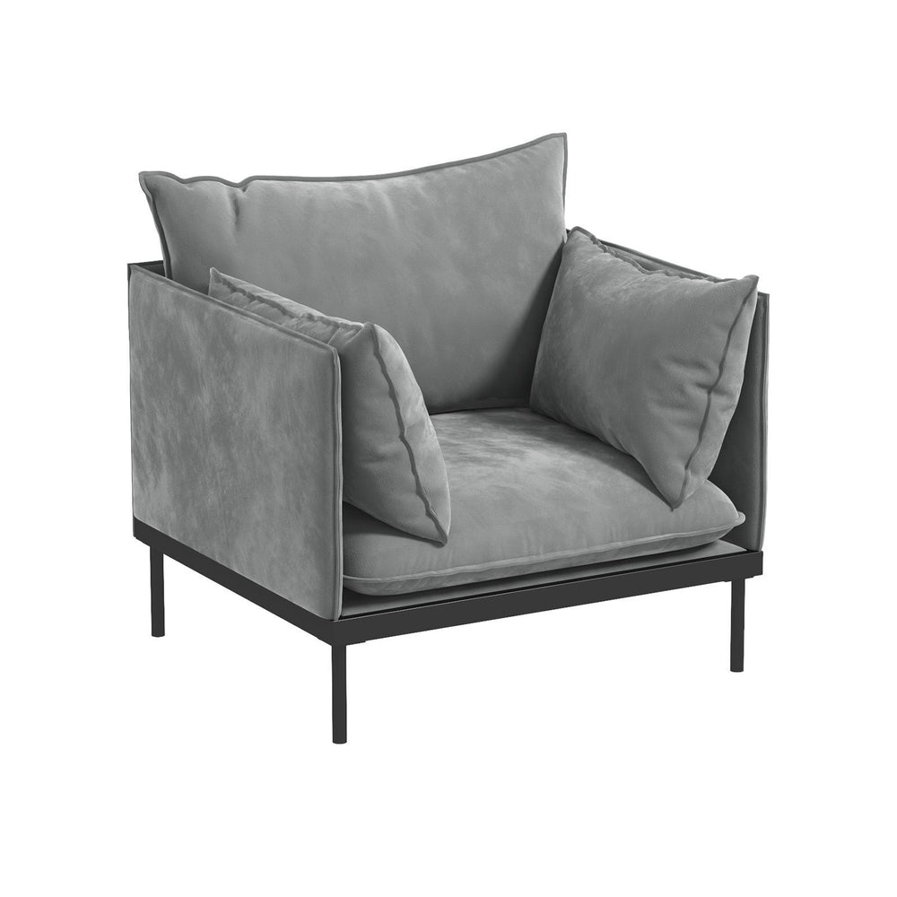 Casa Decor Camilla Luxury Upholstered Sofa Armchair 1 Seater Light Grey