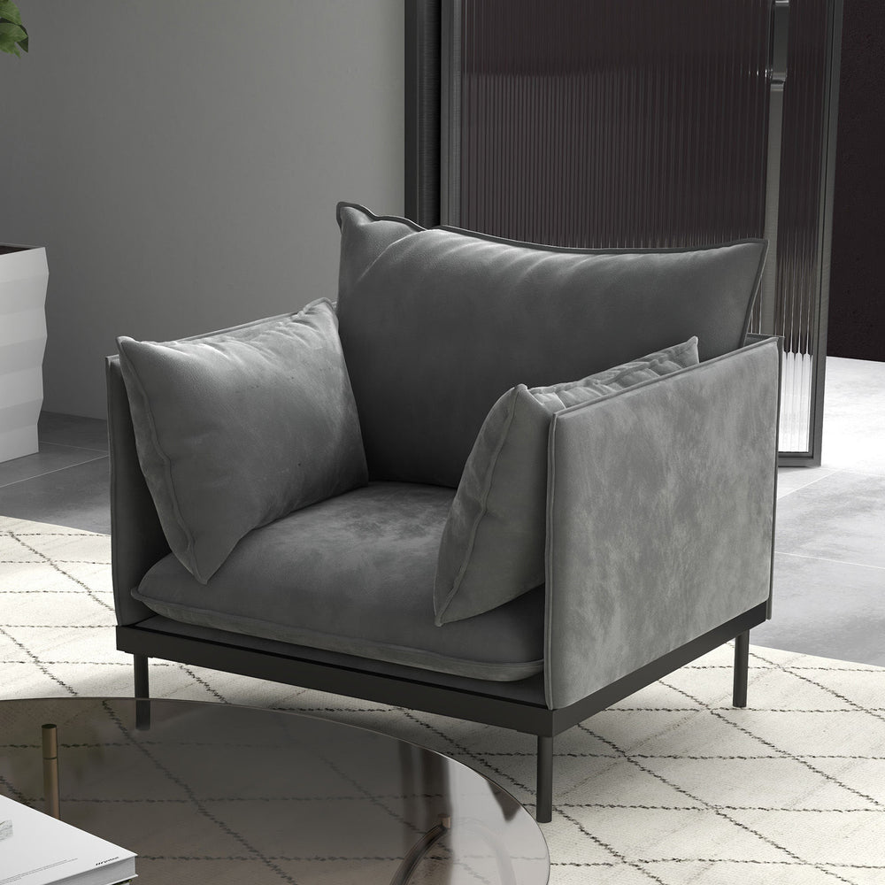 Casa Decor Camilla Luxury Upholstered Sofa Armchair 1 Seater Light Grey