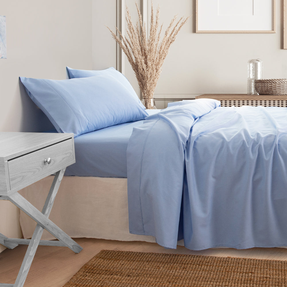 Royal Comfort 3000 Thread Count Bamboo Cooling Sheet Set Ultra Soft Bedding Queen Light Blue