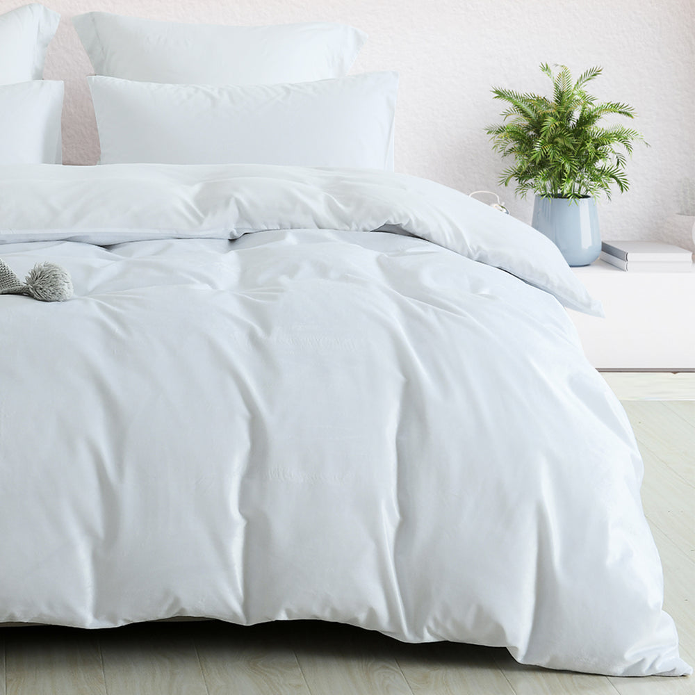 Royal Comfort Velvet Quilt Cover Set Super Soft Luxurious Warmth Bedding King White