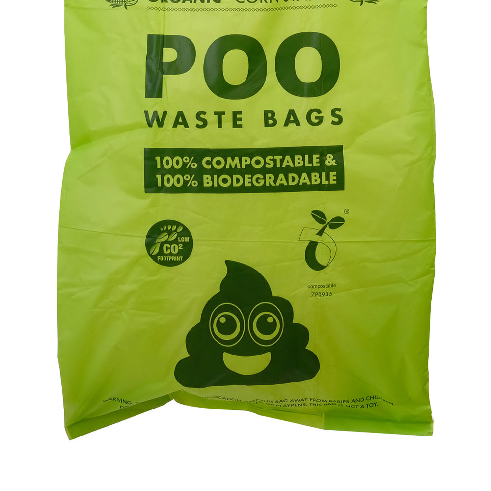 Mi-Pets Poo Tie Handles 120 Compostable &amp; Biodegradable Dog Waste Bags