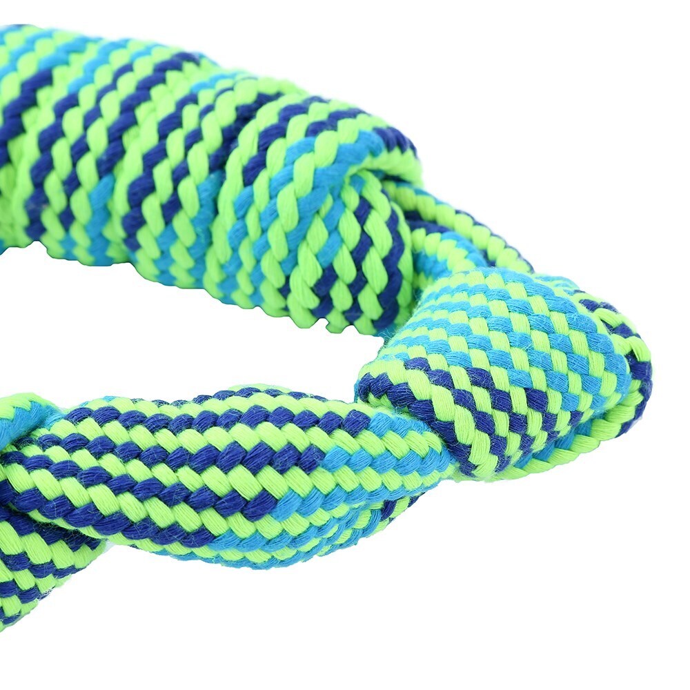 Paws &amp; Claws Tug-Of-War Knotted Ring 20X5cm Blue/Green