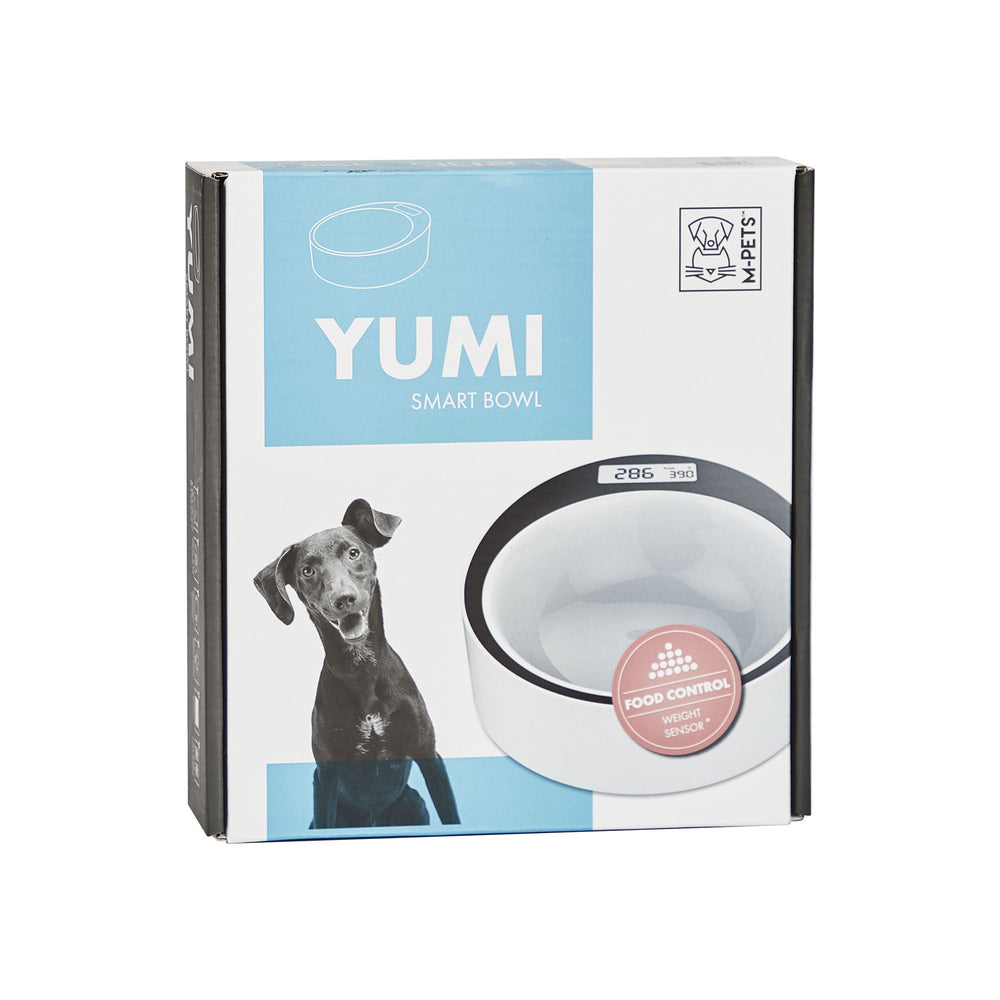 Mi-Pets Round Yumi Smart Bowl White &amp; Black