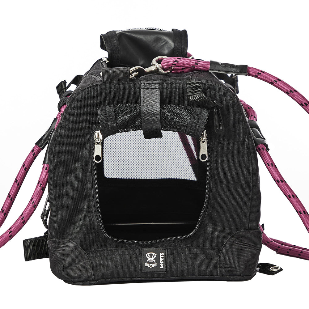 Mi-Pets Remix Travel Carrier 2-In-1 With Leash/Shoulder Belt Black &amp; Pink