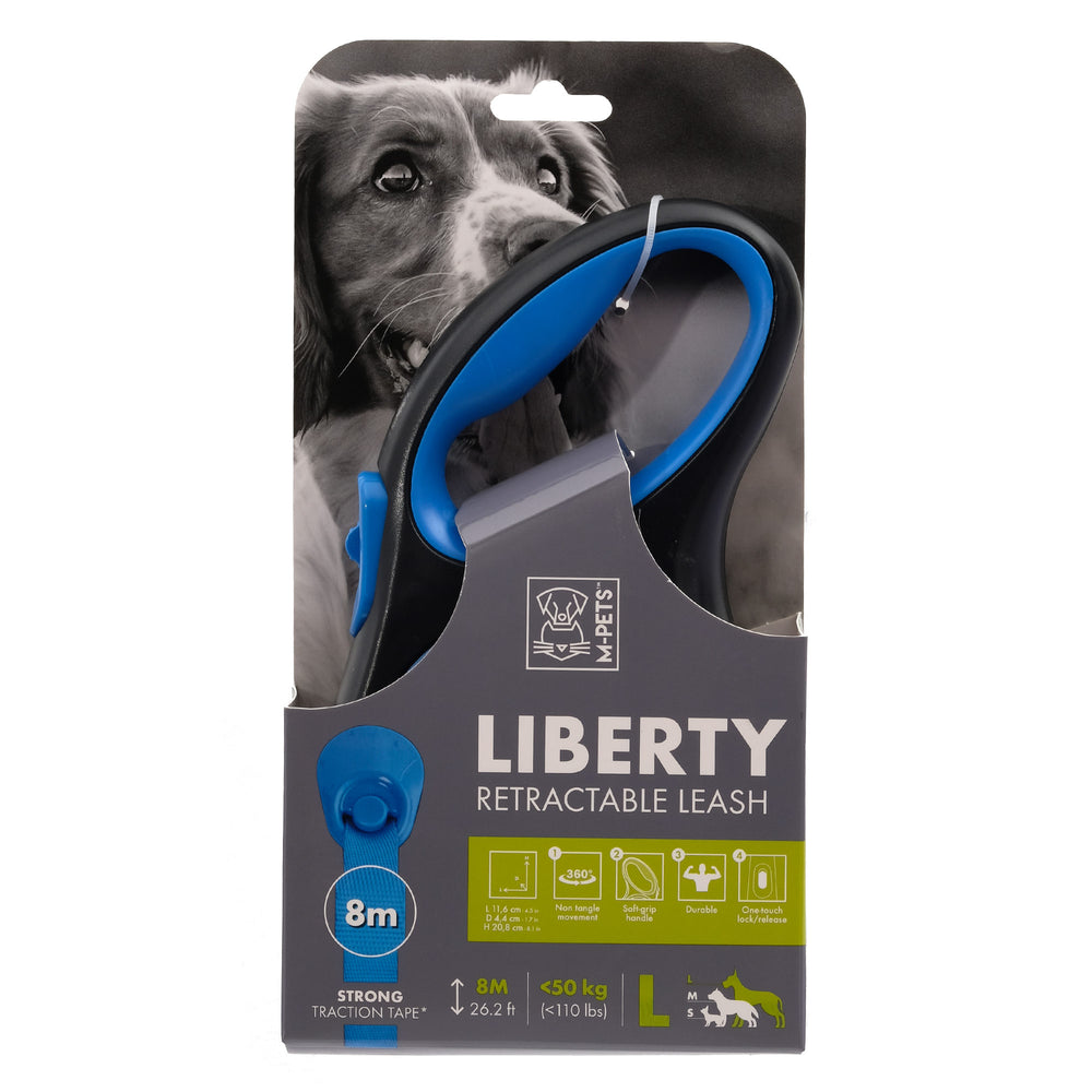Mi-Pets Large Liberty Dog Retractable Leash Blue