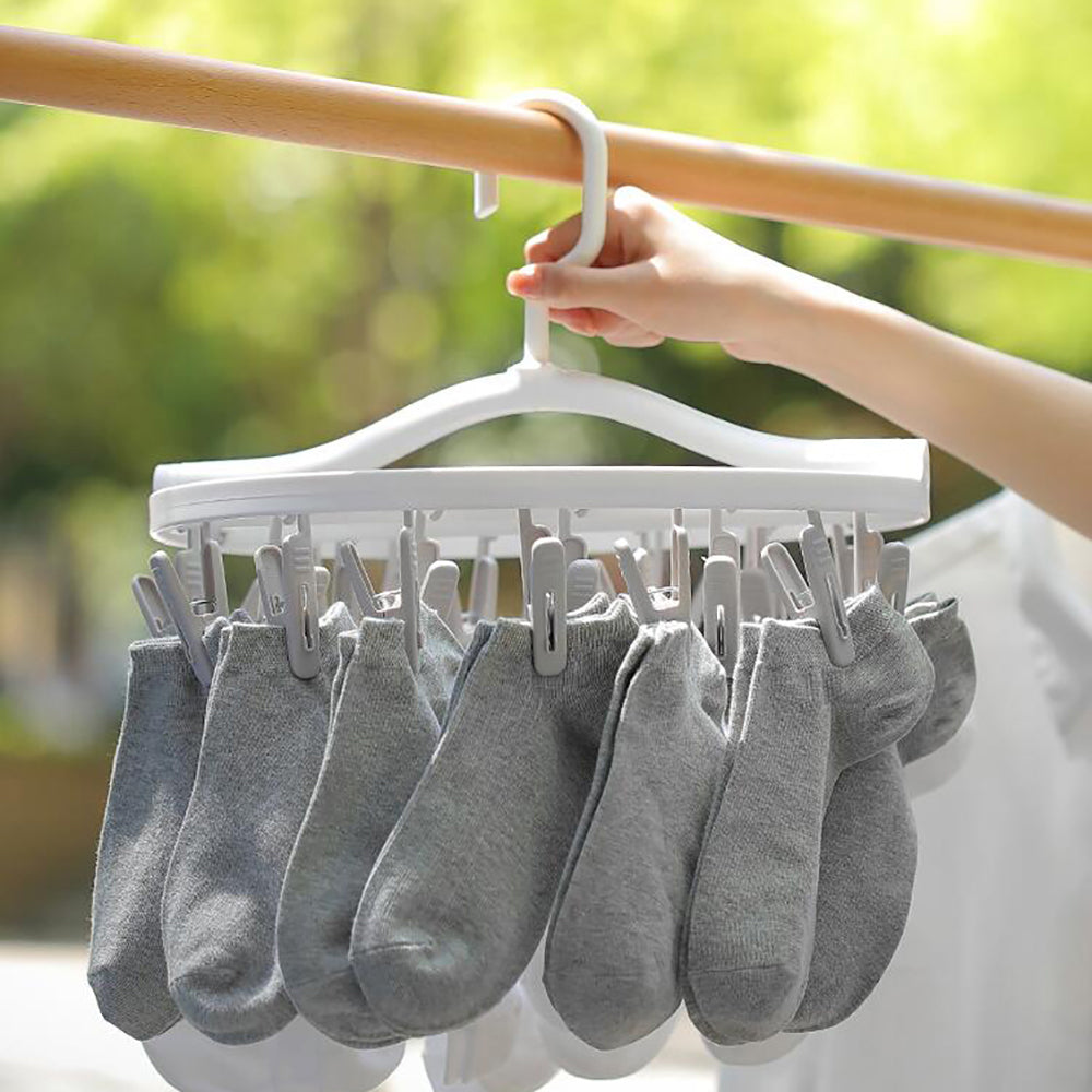 FaSoLa Home Multi Clip Hook Drying Rack Gray Square 24 Clip X2Pack