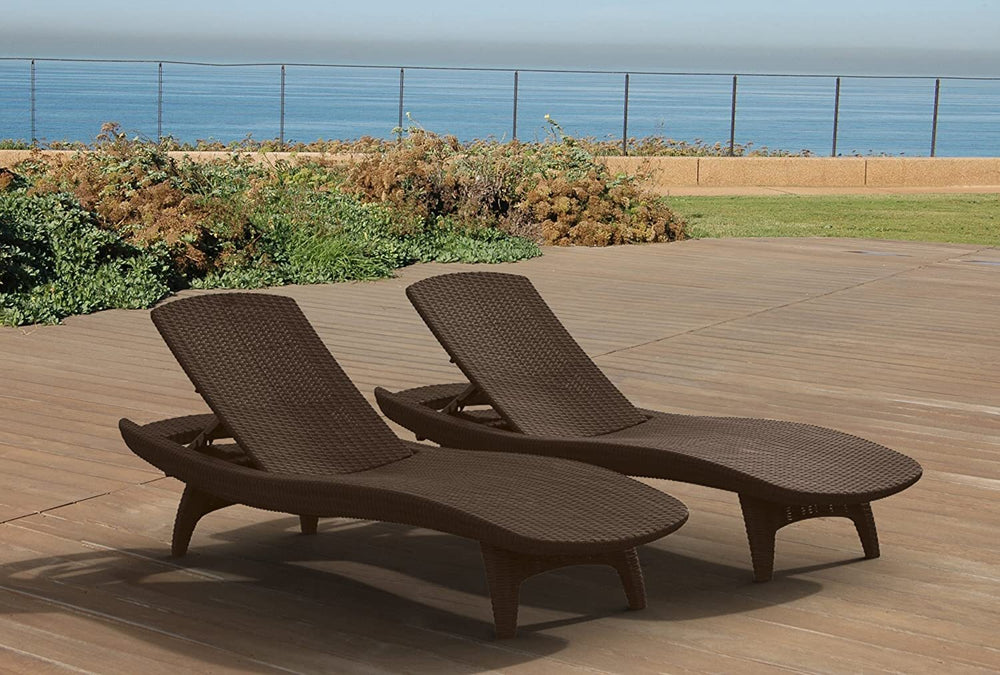 Keter Pacific Sun Loungers Brown - 4 Pack