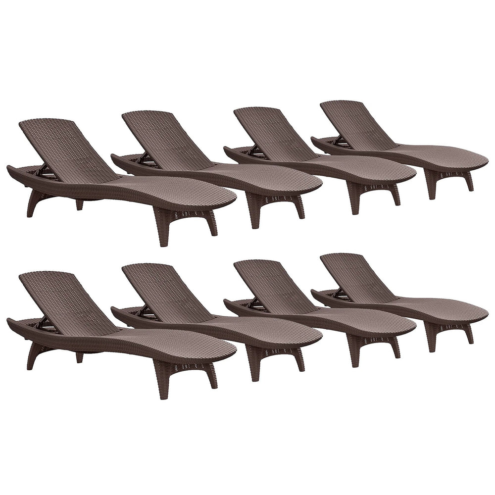 Keter Pacific Sun Loungers Brown - 8 Pack