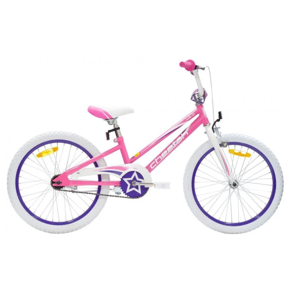 Cheetah Estella Girls 20 Inch Bike Gloss Pink/White/Purple 5-8y