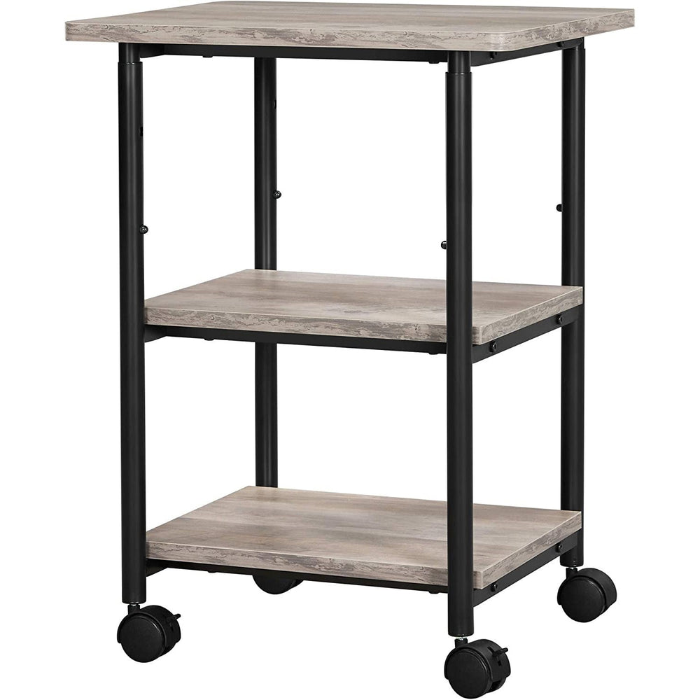 VASAGLE 3-Tier Machine Cart with Wheels and Adjustable Table Top