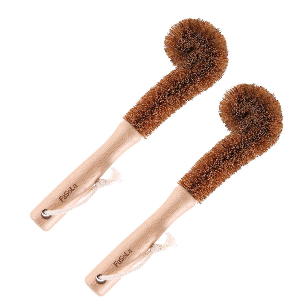 FaSoLa Natural Coconut Palm Cup Brush 24.5*6cmX2Pack
