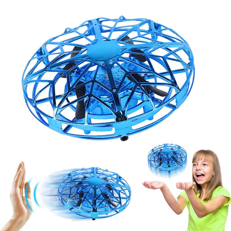 Flying Spinning Mini UFO Light Saucer Orb Magic Ball Spinner Toy Hand Controlled Drone for Kids and Adults