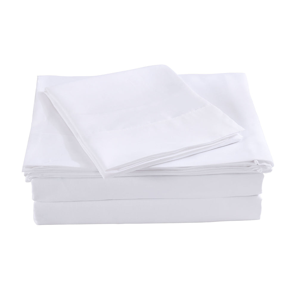 Royal Comfort Bamboo Blended Sheet &amp; Pillowcases Set 1000TC Ultra Soft Bedding Queen White