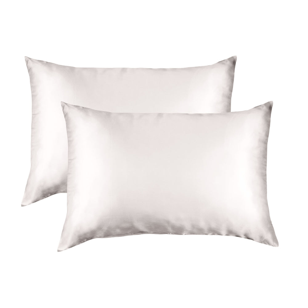Royal Comfort Mulberry Soft Silk Hypoallergenic Pillowcase Twin Pack Standard Silver