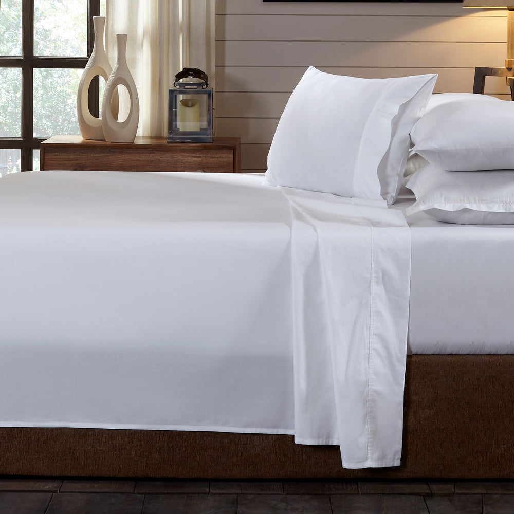 Royal Comfort 100% Pure Organic Cotton Sheet Set 4 Piece Luxury Bedding Queen White