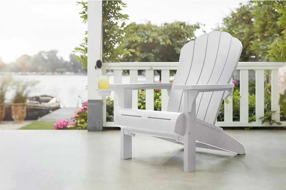keter Everest Adirondack Chair With Cup Holder - White 4 PACK