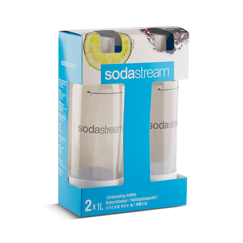 2x 1L SodaStream Carbonating Bottles (Twin Pack - White)