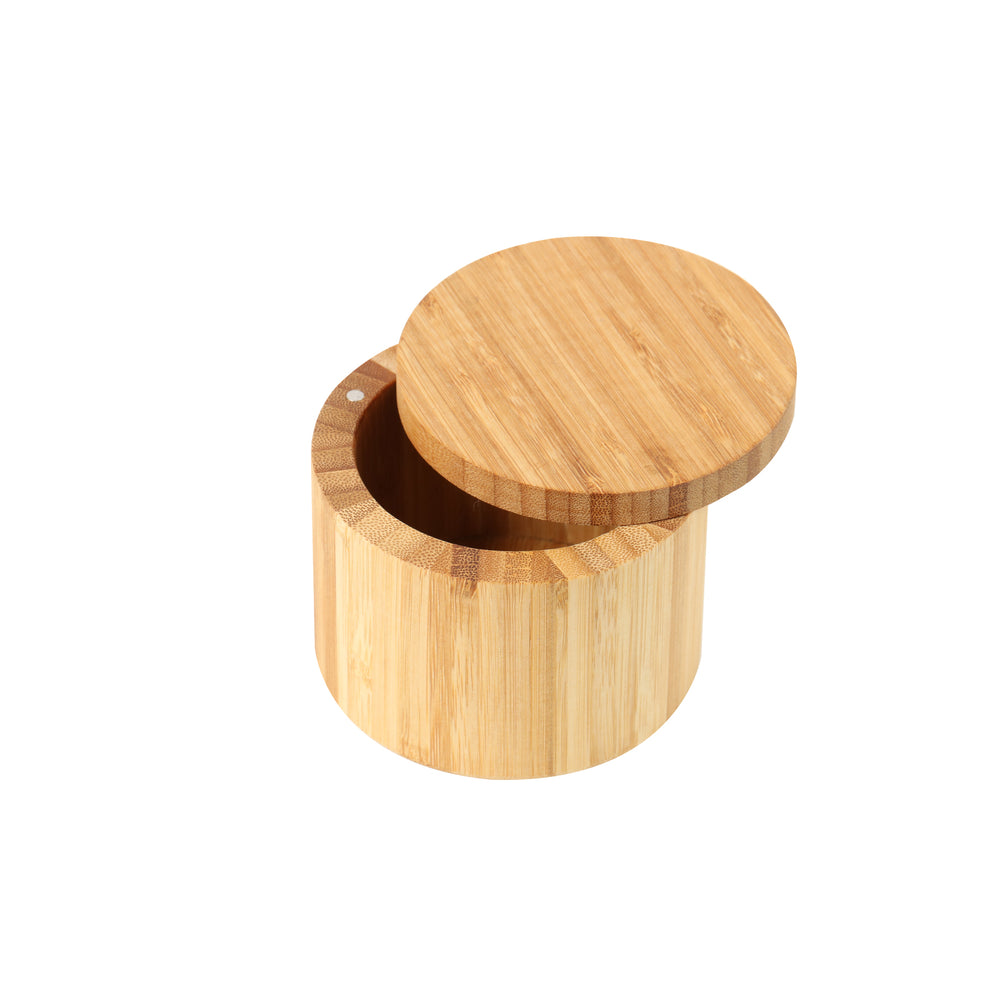 Sherwood Home Natural Bamboo Round Salt and Pepper Spice Box - Natural - 9x9x10cm