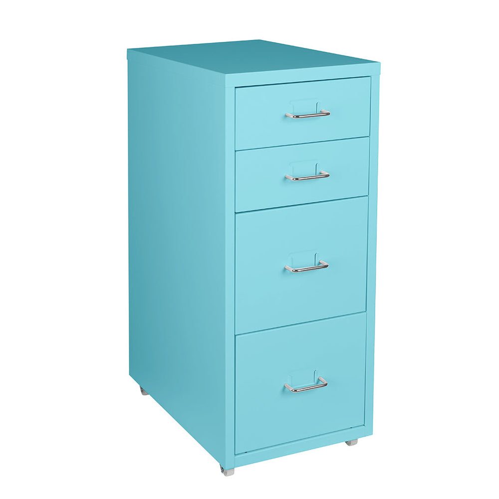 Levede 4 Drawer Office Drawers Cabinet Storage Cabinets Steel Rack Home Blue