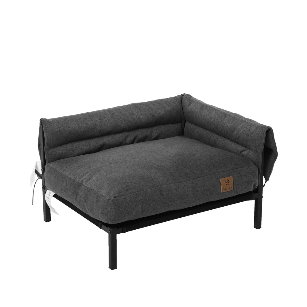 Charlie&#39;s VIP Luxury Elevated Corner Sofa Bed - Gunmetal Grey - Small