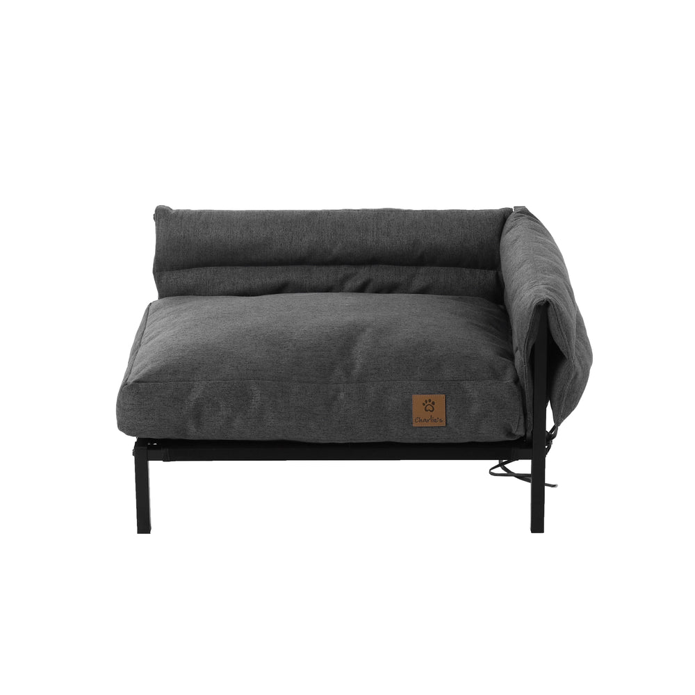 Charlie&#39;s VIP Luxury Elevated Corner Sofa Bed - Gunmetal Grey - Small