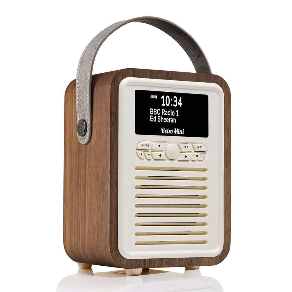 VQ Retro Mini DAB+ Digital &amp; FM/AM Bluetooth Radio - Walnut