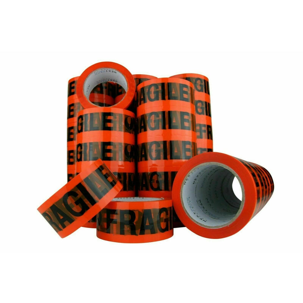 6 Rolls Fragile Packaging Tape Heavy Duty Sticky Packing Adhesive Thickness 45 Micron [48mm x 75 metres]