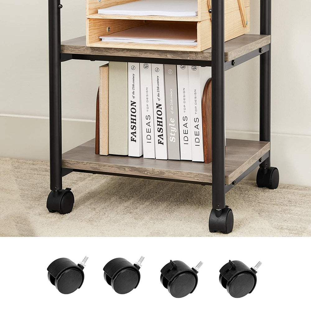 VASAGLE 3-Tier Machine Cart with Wheels and Adjustable Table Top