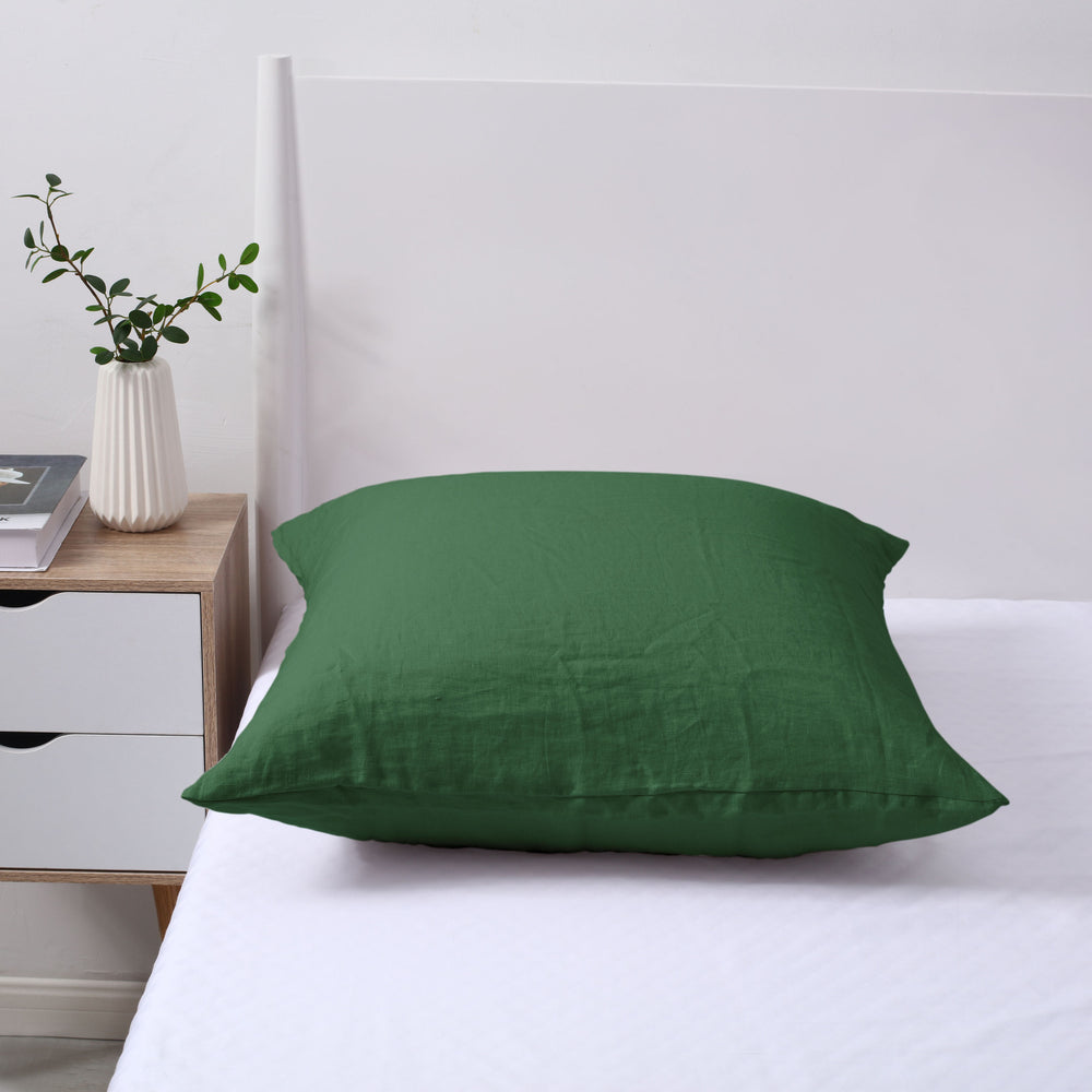 Natural Home 100% European Flax Linen Euro Pillowcase OLIVE