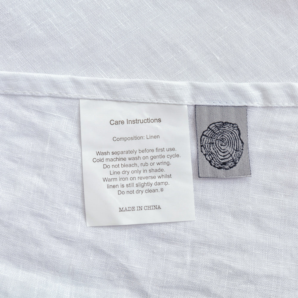 Natural Home 100% European Flax Linen Sheet Set White Queen Bed