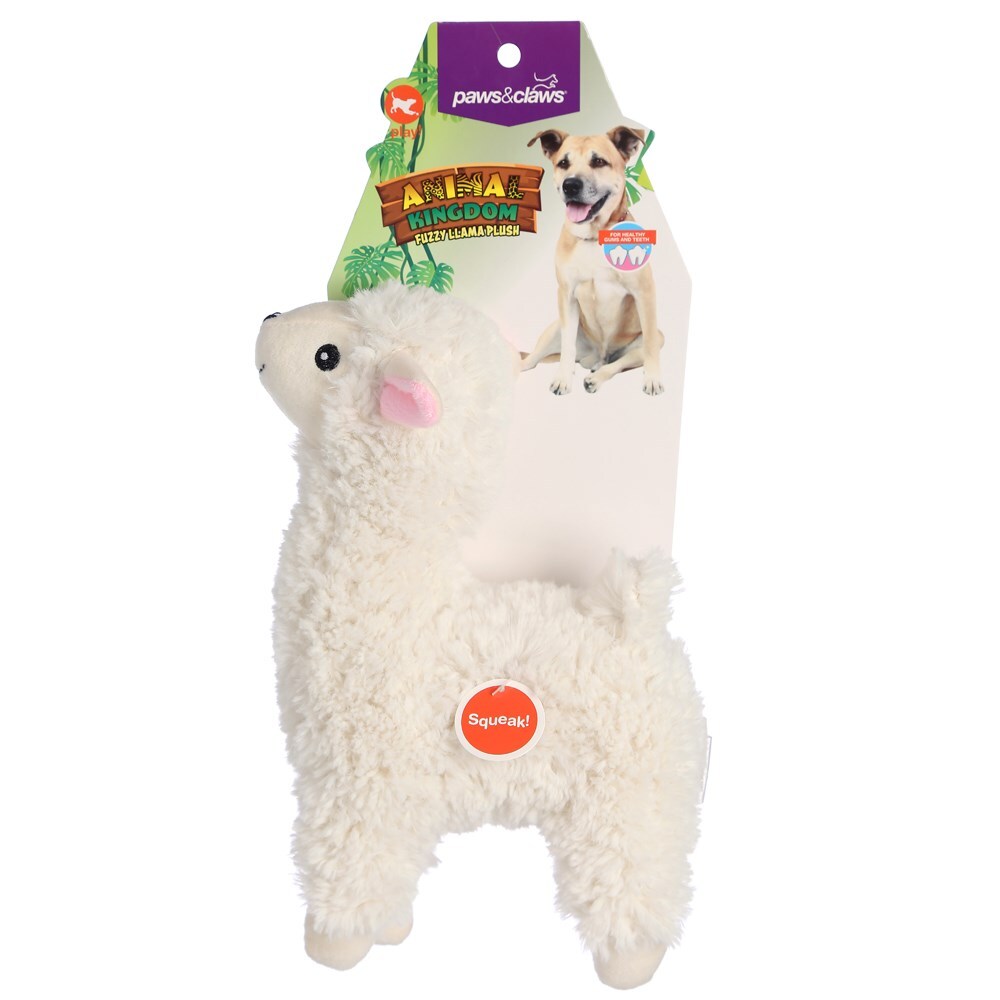 Paws &amp; Claws 27cm Animal Kingdom Fuzzy Llama Dog/Pet Plush Toy Cream